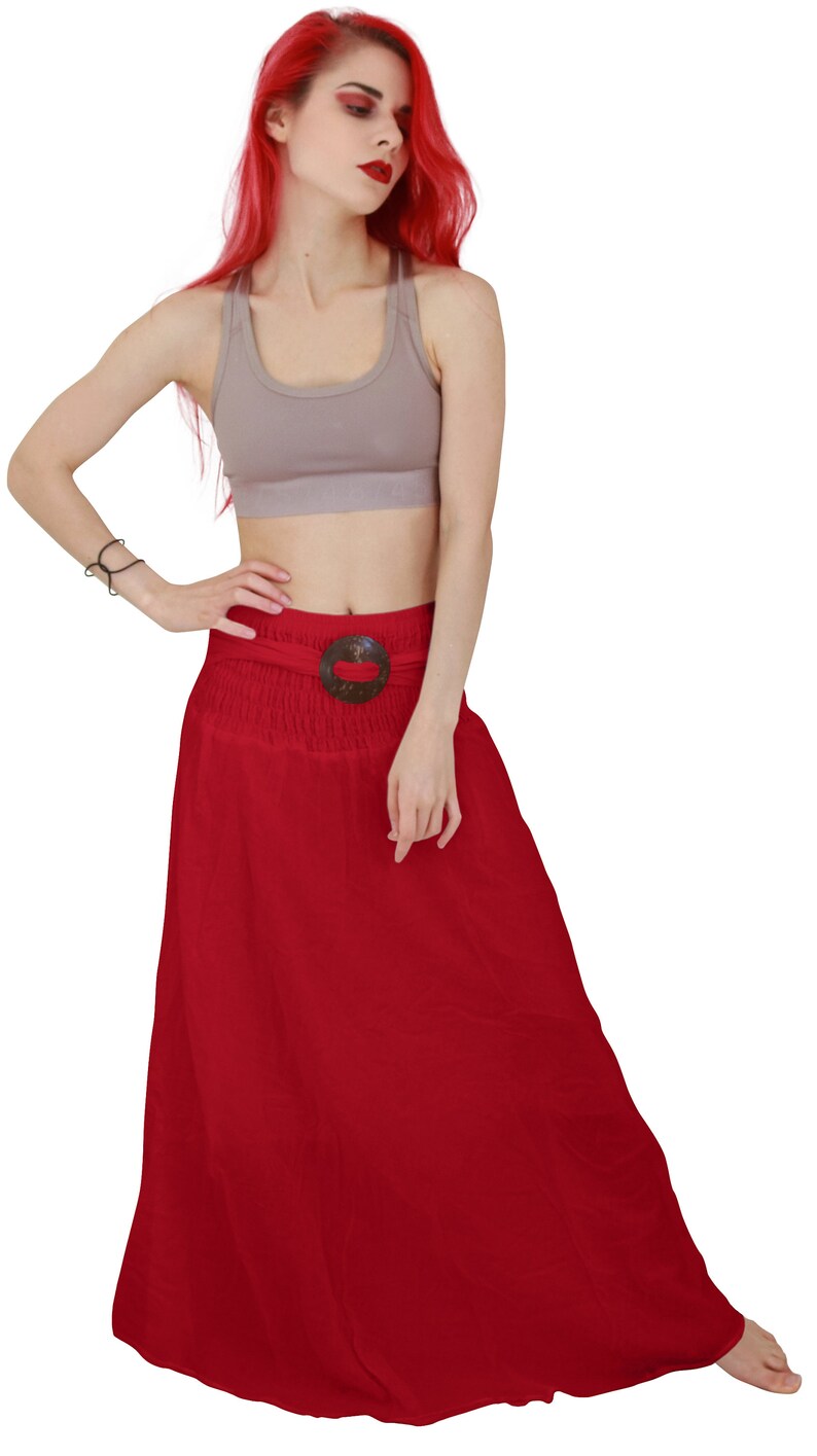 Cotton Maxi Skirt with Coconut Buckle Boho Skirt Skirts Etsy