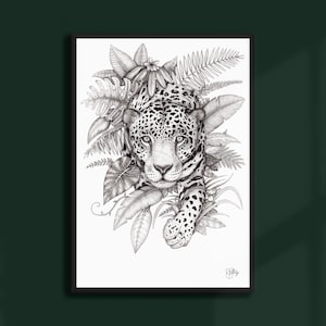 Jaguar (Black & White) - Fine Art Digital/Giclée Print A4/A3