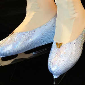 Fundas para patines de Cenicienta, fundas para botas de zapatilla de cristal, fundas para botas de patinaje sobre hielo con cristales, fundas para botas de patinaje artístico, patinaje sobre ruedas imagen 1
