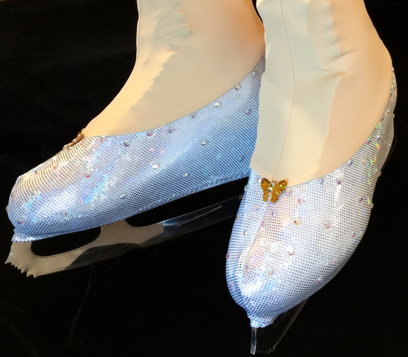 Fundas para patines de Cenicienta, fundas para botas de zapatilla de cristal, fundas para botas de patinaje sobre hielo con cristales, fundas para botas de patinaje artístico, patinaje sobre ruedas imagen 1