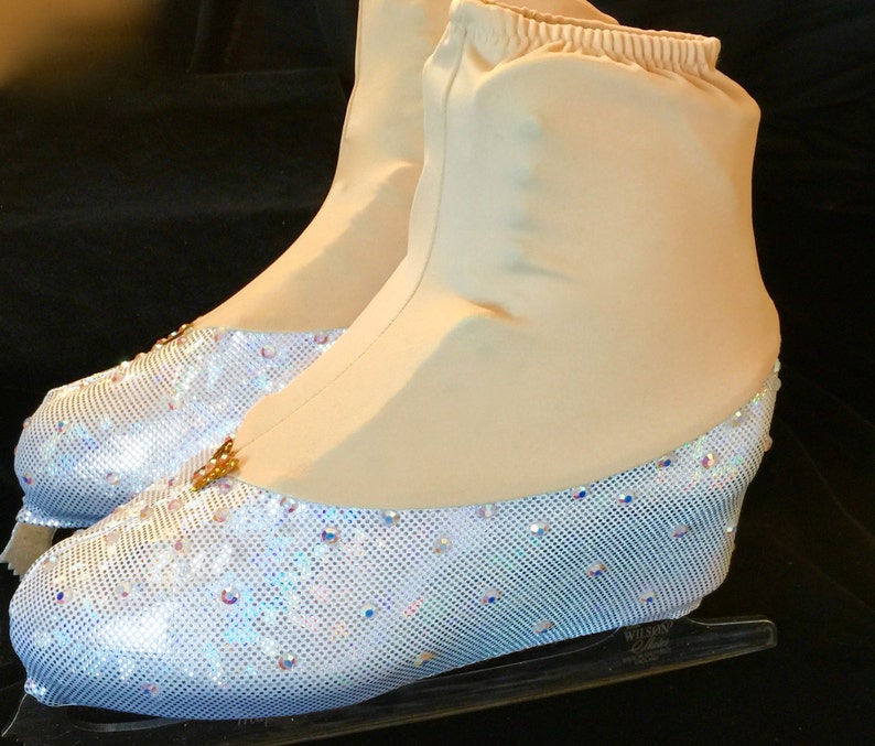 Fundas para patines de Cenicienta, fundas para botas de zapatilla de cristal, fundas para botas de patinaje sobre hielo con cristales, fundas para botas de patinaje artístico, patinaje sobre ruedas imagen 4