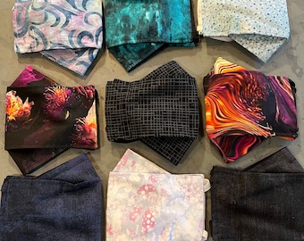 Mascarilla facial 3D con elásticos ajustables, evita el empañamiento en personas que usan gafas, hecha a mano, de 2 capas, lavable, fabricada en EE. UU., lista para enviar.