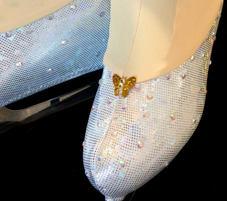 Fundas para patines de Cenicienta, fundas para botas de zapatilla de cristal, fundas para botas de patinaje sobre hielo con cristales, fundas para botas de patinaje artístico, patinaje sobre ruedas imagen 6