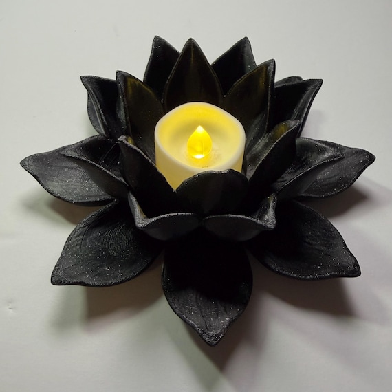 Lotus Flower Tealight Holder | Floral Bookshelf Decor | Cozy Reading Nook