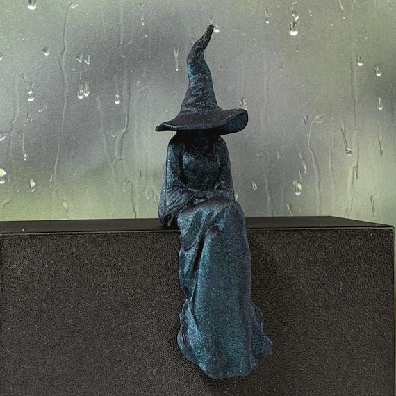 Witch Perchling | Shelf Sitter | Macabre Monitor Buddy | Gothic Plant Pal | Dark Academia Accent