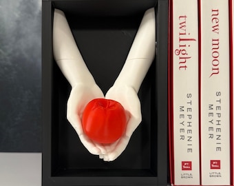 Apple Cradled in Hands Book Nook | Bookshelf Insert Diorama | Vampire Romance Saga Gift
