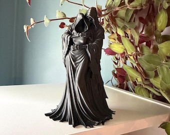 Gothic Grim Reaper Couple Statue | Dark Fantasy Embrace Home Decor