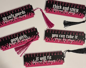 Spicy Ruler Bookmark | Funny Romance Reader Gift with Tassel | Set of 5 or Single | Dark Romance | Romantasy | BookTok