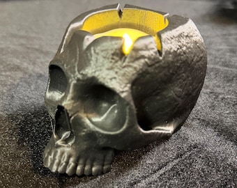 Świecznik w kształcie gotyckiej czaszki | Dekoracja regału Dark Academia | Straszna makabra