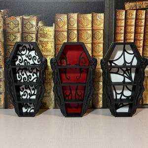 Miniature Coffin Bookcase Book Tracker