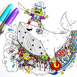 Space Pirate Frog - PDF coloring page