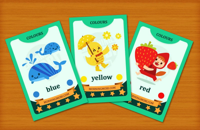Printable Cute Color Flashcards 4x6 INSTANT DOWNLOAD - Etsy