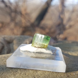Raw Green Tourmaline Crystal  - Raw Green Tourmaline Stone