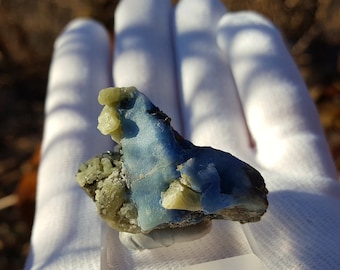Fluorescent Afghanite Mineral Specimen, Blue Crystal , Rare UV reactive Afghanite