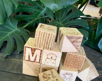 Blocs de bois pyrographiques [ensemble de 10]