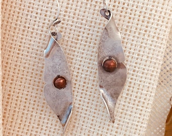 Ailanthus Seed Earrings, Mixed Metal Seed Pod Earrings, Brass Seed Pod Earrings, Long Lightweight Nature Earrings, Botanical Seed Earring