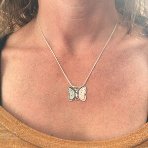 Tiny Butterfly Pendant Silversmith Butterfly Necklace image 8
