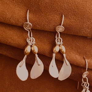 Handcrafted Maple Seed Earrings: Sterling Silver, Brass, Nature-Inspired