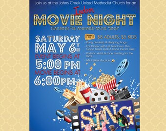 outdoor movie night flyer