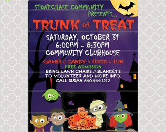 trunk or treat flyer etsy free trunk or treat flyer template
