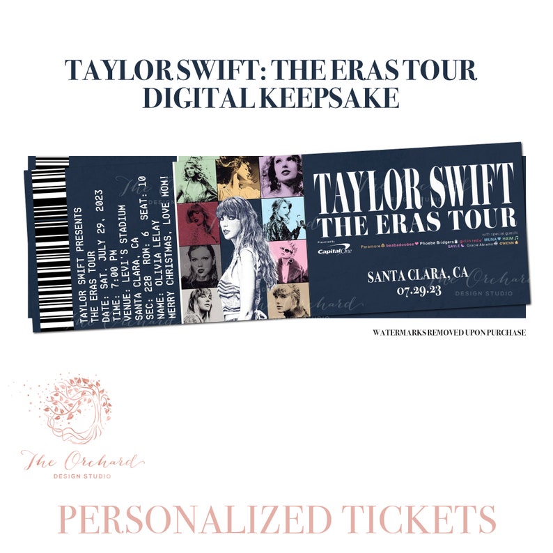 Taylor Swift Eras Tour Tickets Customizable YOU PRINT Etsy