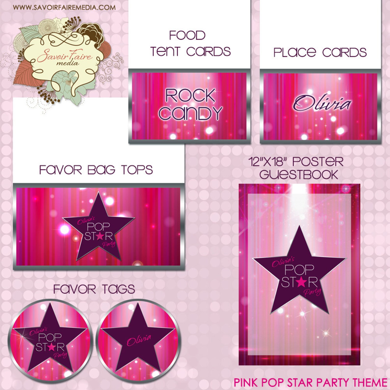 Pop Star Party Invitation / DIY Printable Party Invitation / | Etsy