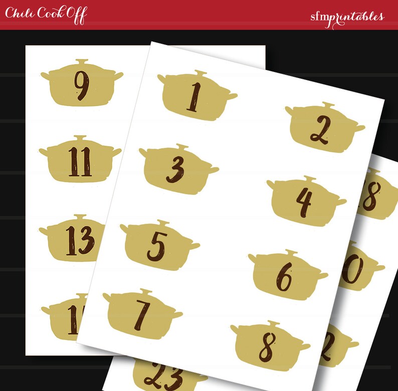 Free chili cook off labels