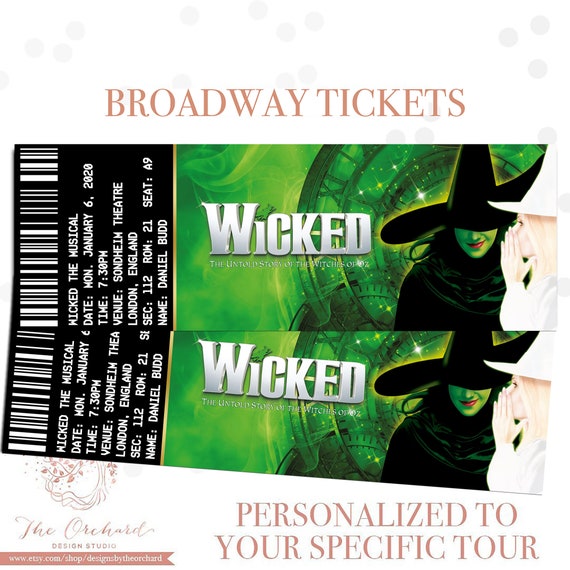 Custom Broadway Tickets - YOU PRINT Broadway Musical Theatre Performance Event Play - DIGITAL only Il_570xn
