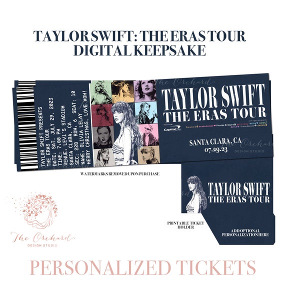 Taylor Swift Eras Tour Tickets Customizable YOU PRINT Concert Fake
