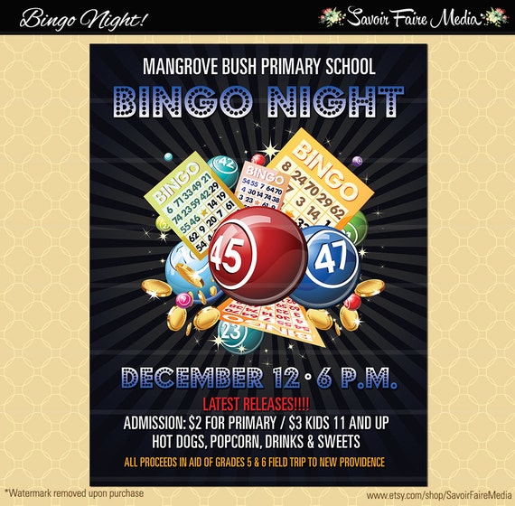 bingo flyer bingo night poster template church school etsy bingo flyer template
