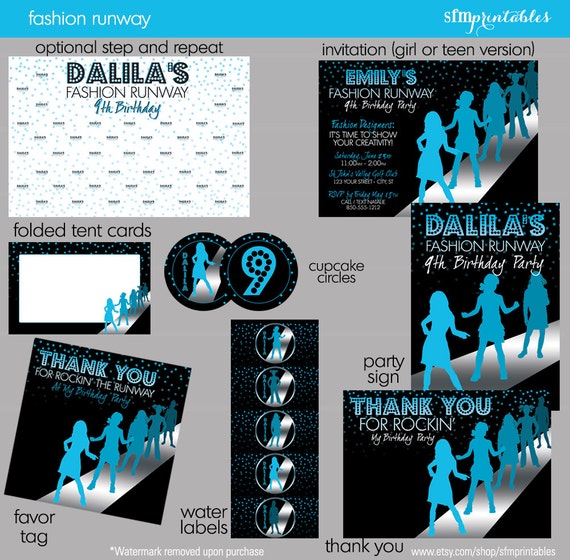 Fashion Show Invitation , Project Runway inspired birthday