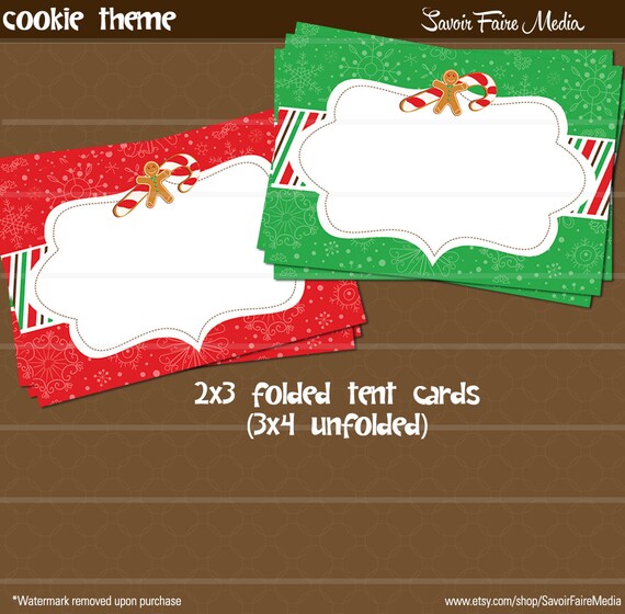 Instant Download! Holiday Christmas Food Tent Cards Editable // Place ...