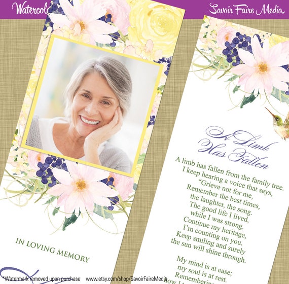 funeral memorial bookmark and prayer card printable etsy funeral bookmark
