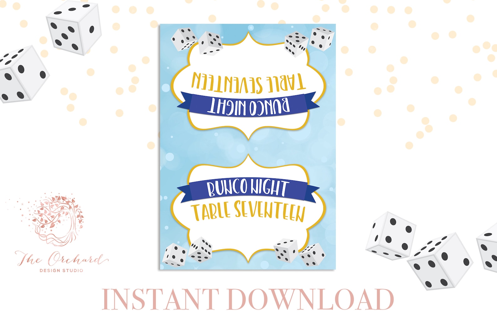 Bunco Folded Tent Table Numbers INSTANT DOWNLOAD One to | Etsy