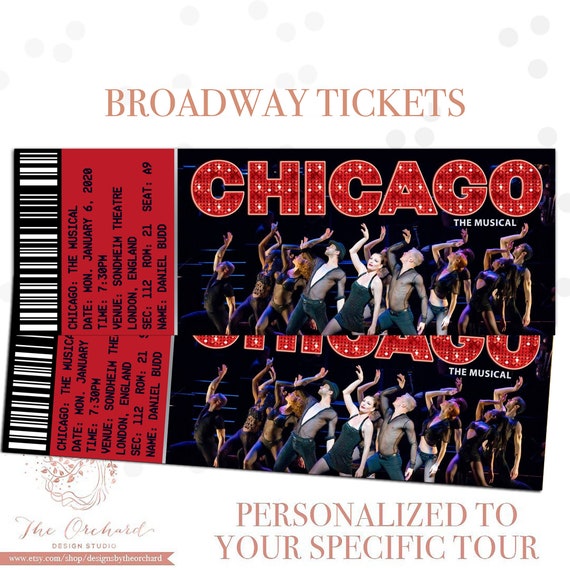 Custom Broadway Tickets - YOU PRINT Broadway Musical Theatre Performance Event Play - DIGITAL only Il_570xn