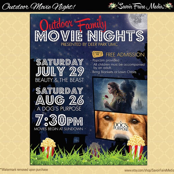 Outdoor Movie Invite - Etsy