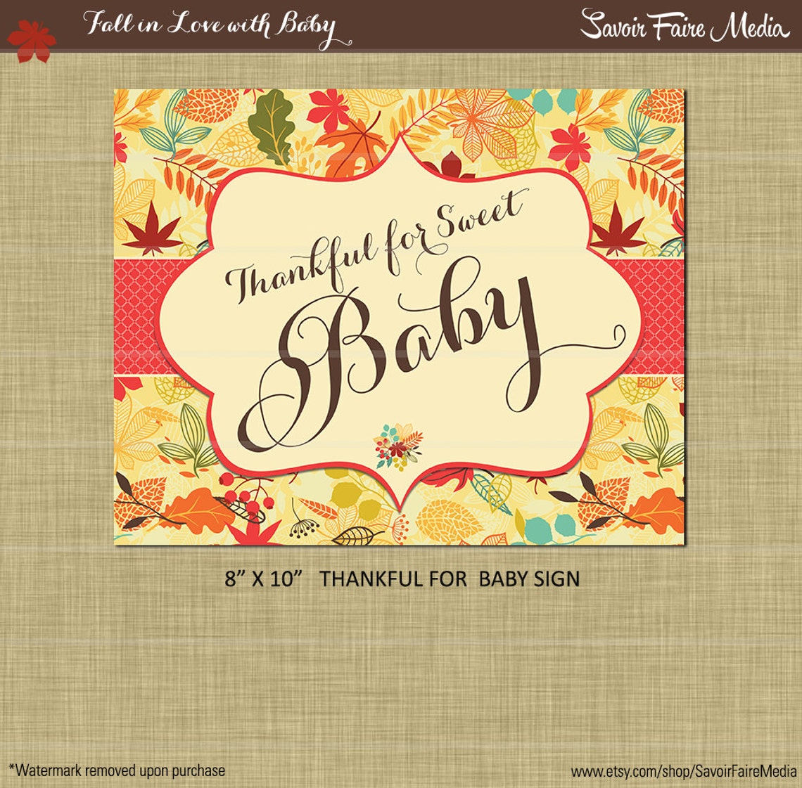Fall Baby Shower Invitation Printable Bundle // Autumn Shower Etsy
