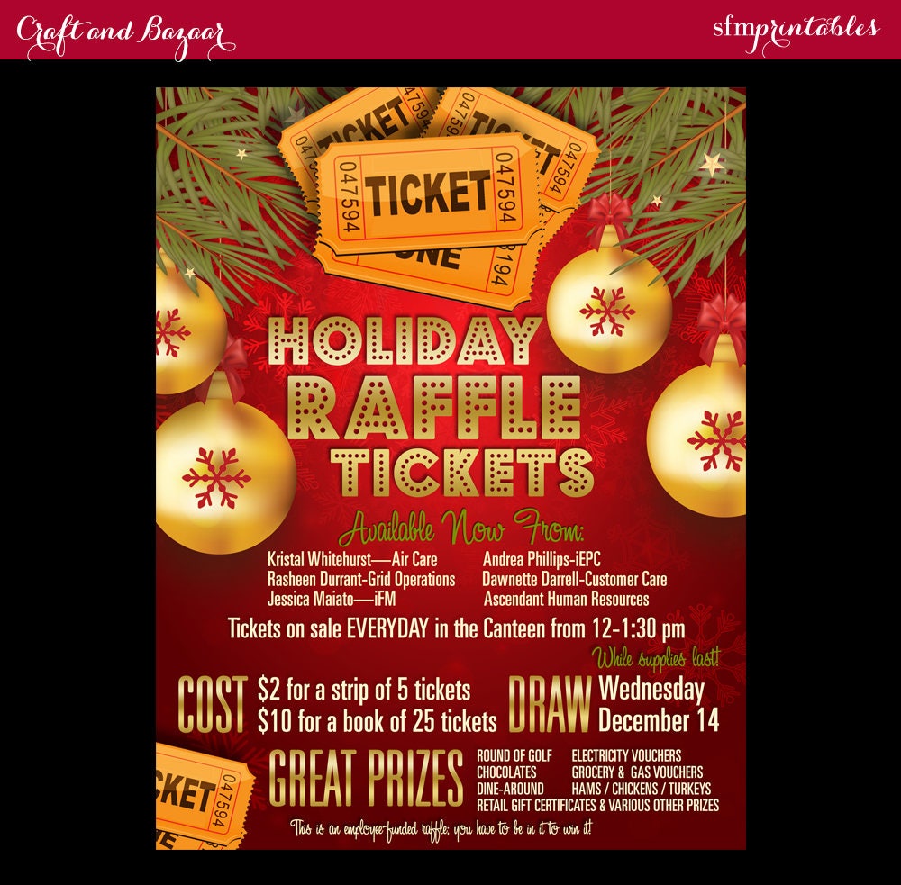 Christmas Raffle Tickets 22/22 Flyer Holiday Seasonal / Raffle Event  Invitation Poster / Contest Drawing / Poster Gift Template With Free Raffle Flyer Template