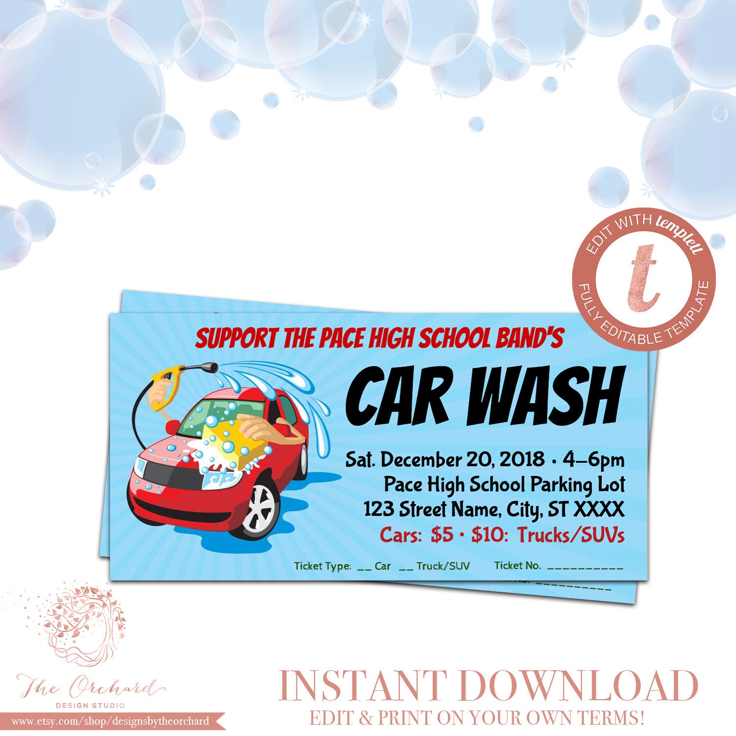 Car Wash Pre Sale Tickets Template Free Printables