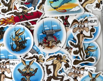 Paquete de pegatinas del Coyote con el Correcaminos, Dibujos animados