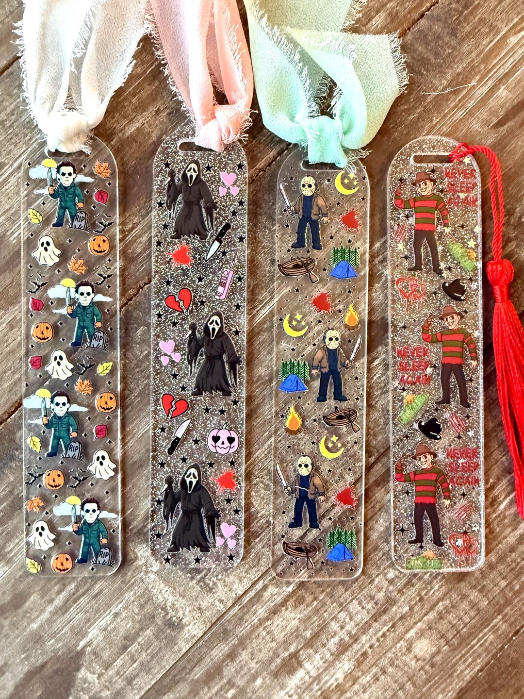 Horror Acrylic Bookmark -jason, Michael Myers, Freddy, Masked Slasher ...