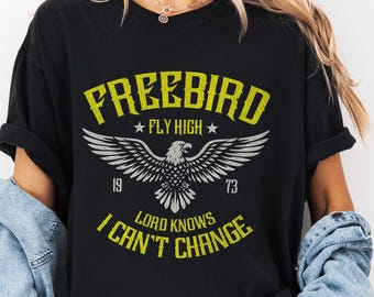 Vintage Freebird Graphic Tee: Retro Rock Concert Shirt