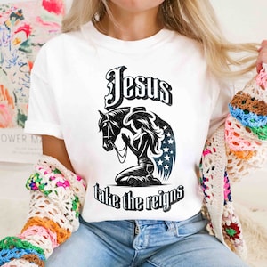 Vintage Jesus T-Shirt, Jesus nehmen die Zügel Shirt, Vintage religiöses T-Shirt, Komfort Farben Jesus T-Shirt, Retro christliches T-Shirt, Retro Jesus T-Shirt
