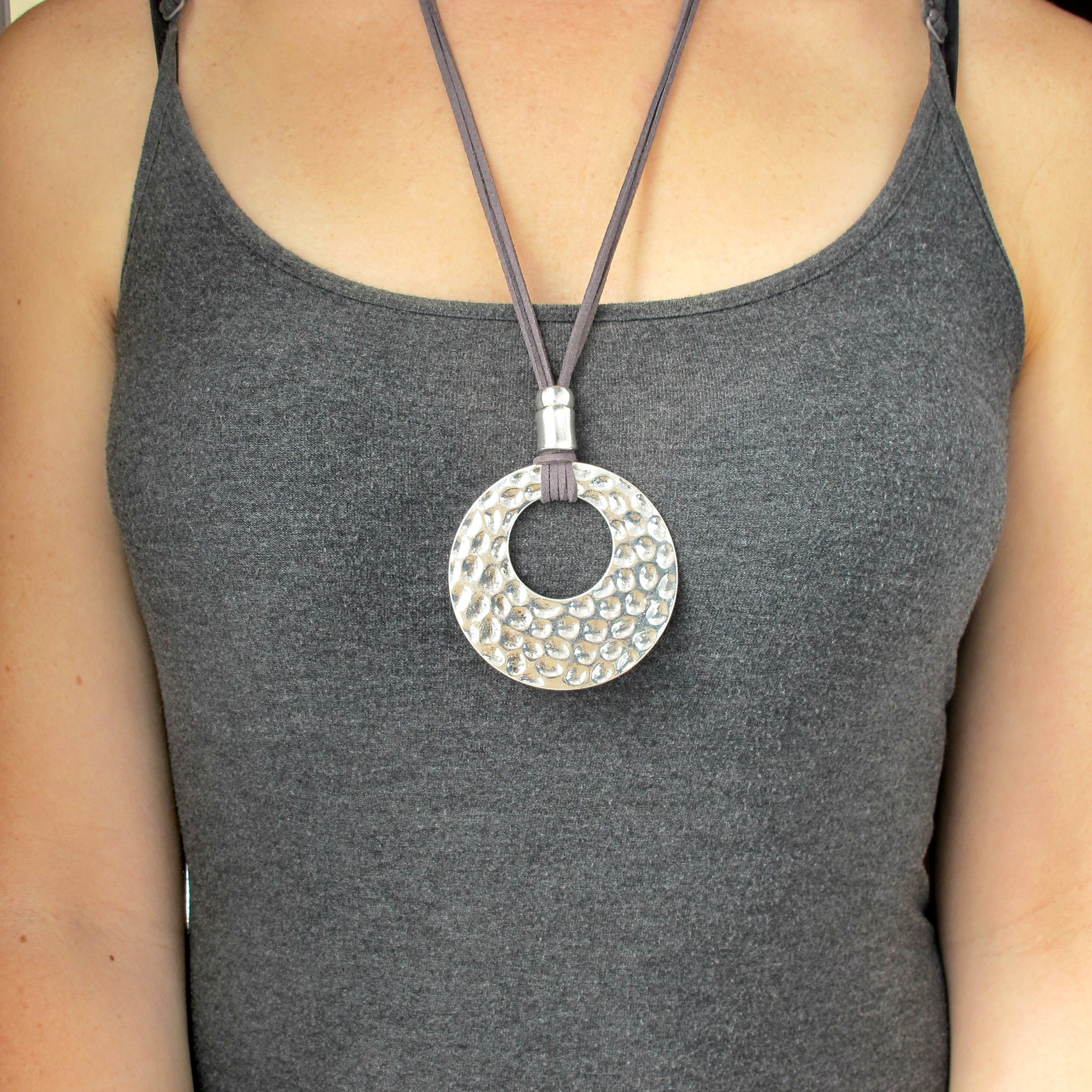 Michal Golan - 'Earth' Large Open Circle Pendant Necklace - TALICH