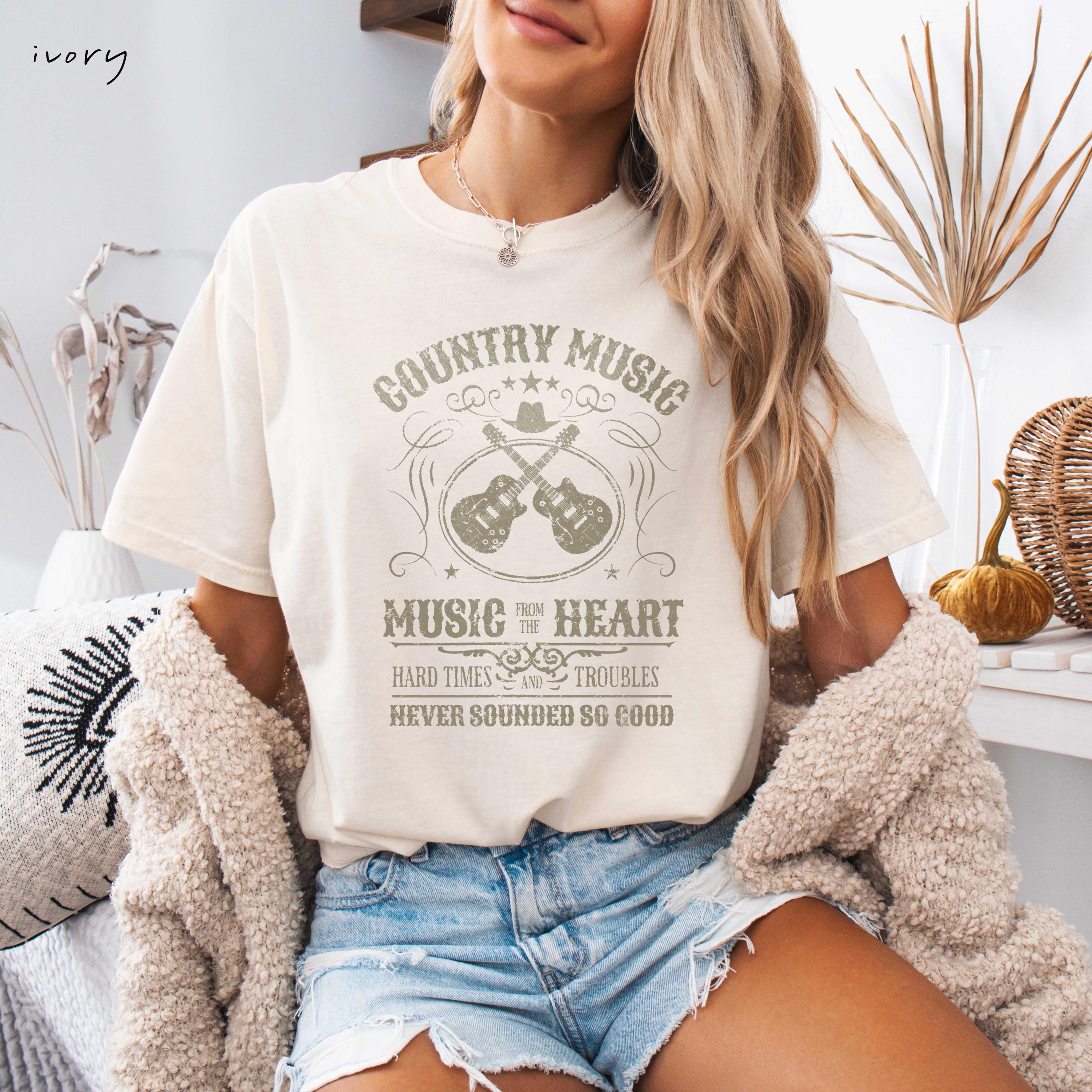 Classic Country Music T Shirts For Women Vintage Graphic Tee For