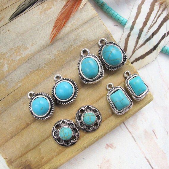 Boucles D'oreilles Bohème Turquoise - Mosaik Bijoux Indiens - Bf99