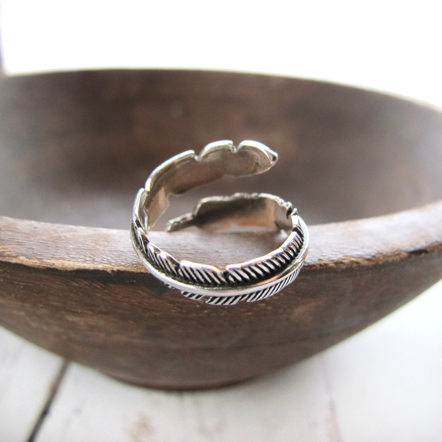 thumbnail image 2 of Fantasy Forge Jewelry Women's Boho Feather Thumb Ring – Stainless Steel (Sizes 8-13) 2 of 4