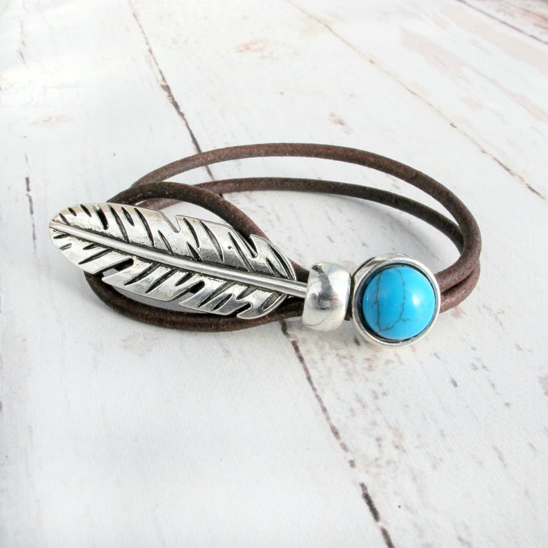 Boho Leather Bracelet for Women-unique Gifts for Her-leather - Etsy
