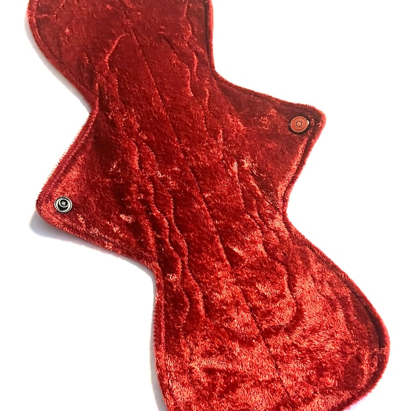 Reusable Cloth Pad | 13" Heavy Absorbency Signature Luxury Crushed Velvet Eco Friendly Reusable Cloth Pad