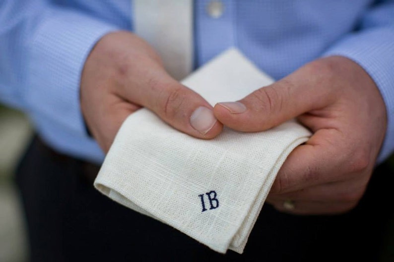 Custom Pocket Square with Monogrammed Initials Etsy